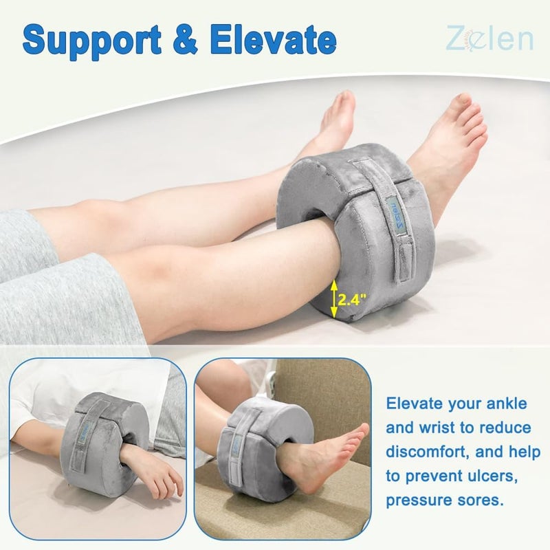 Zelen Foot Elevation Pillow Ankle Wedge Heel Elevator Cushion Foot Support Pillow Medical Ankle Cushion for Foot Pressure Bed Sore Ulcer Sleeping Leg Rest Elevated Support Foam (Medium, 1 PCS) - Image 3